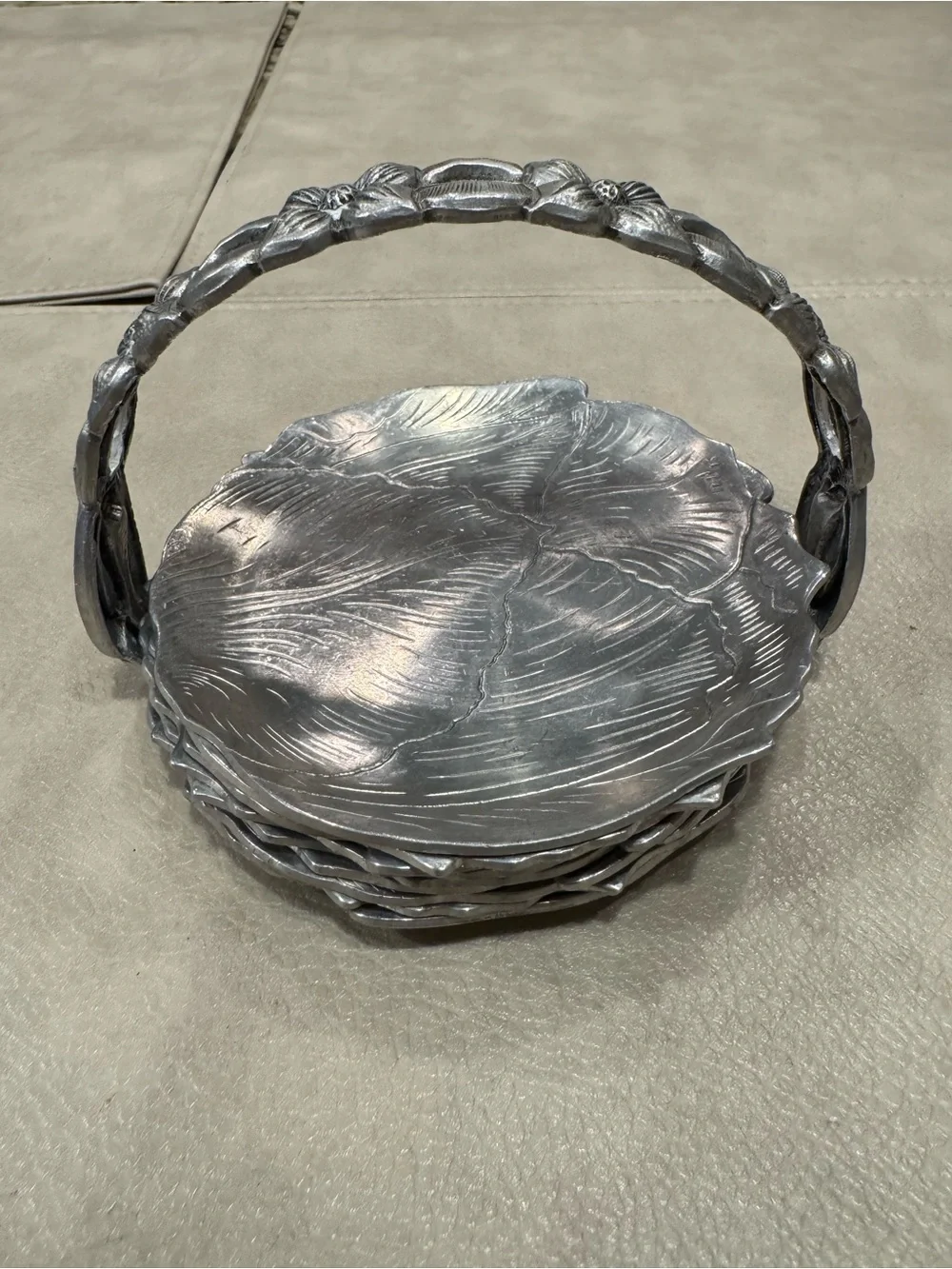 Vintage Aluminum Coasters and Caddy